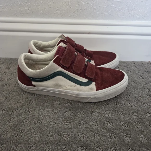 Red and Cream Velcro Sneakers - Picture 3 of 6